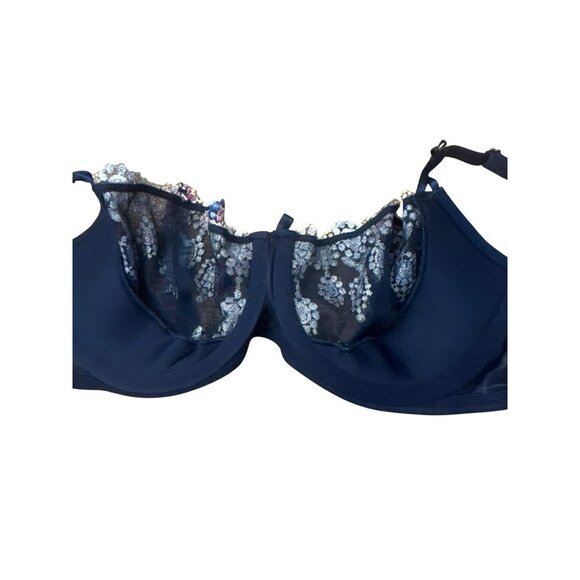Victorias Secret Dream Angels Navy Floral Pushup Without Padding Bra 32D NWT - Picture 3 of 5